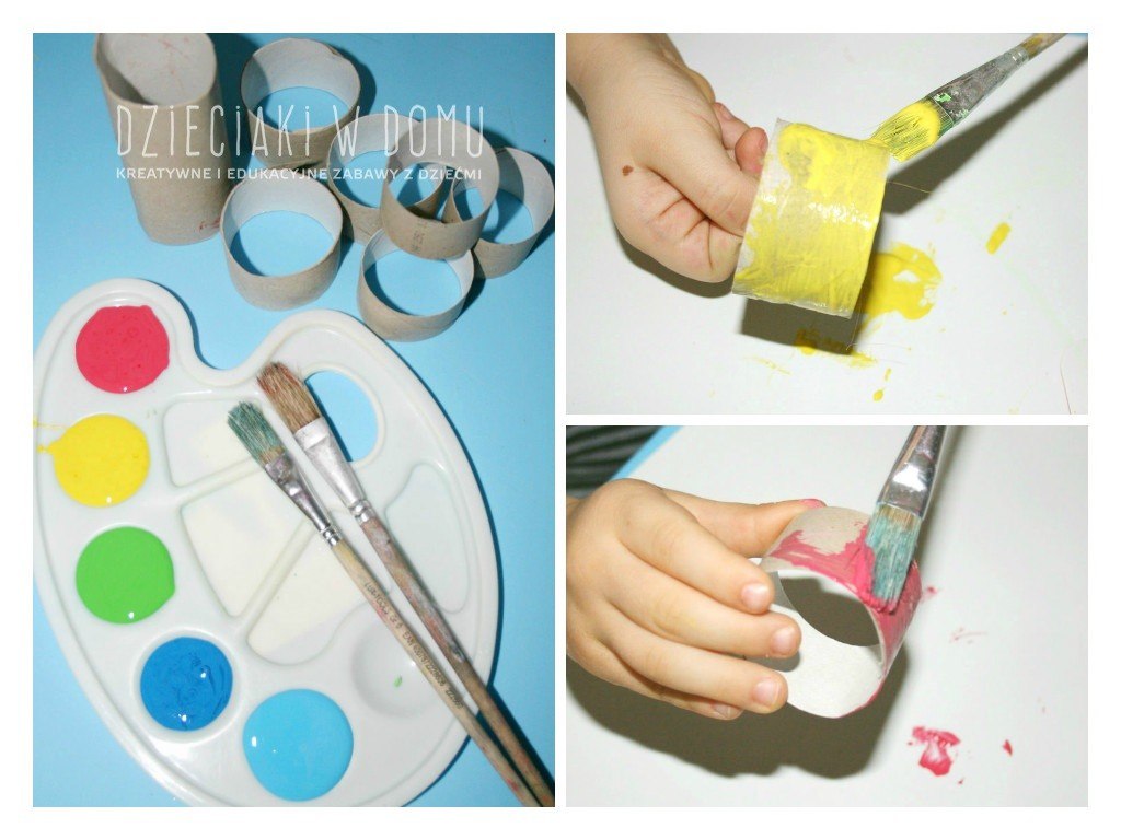 bransoletki z rolek - kreatywna praca dla dzieci