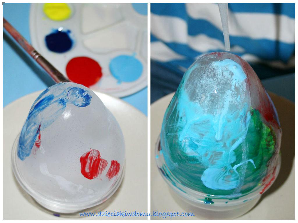 malowanie lodowych jaj - kreatywna zabawa dla dzieci