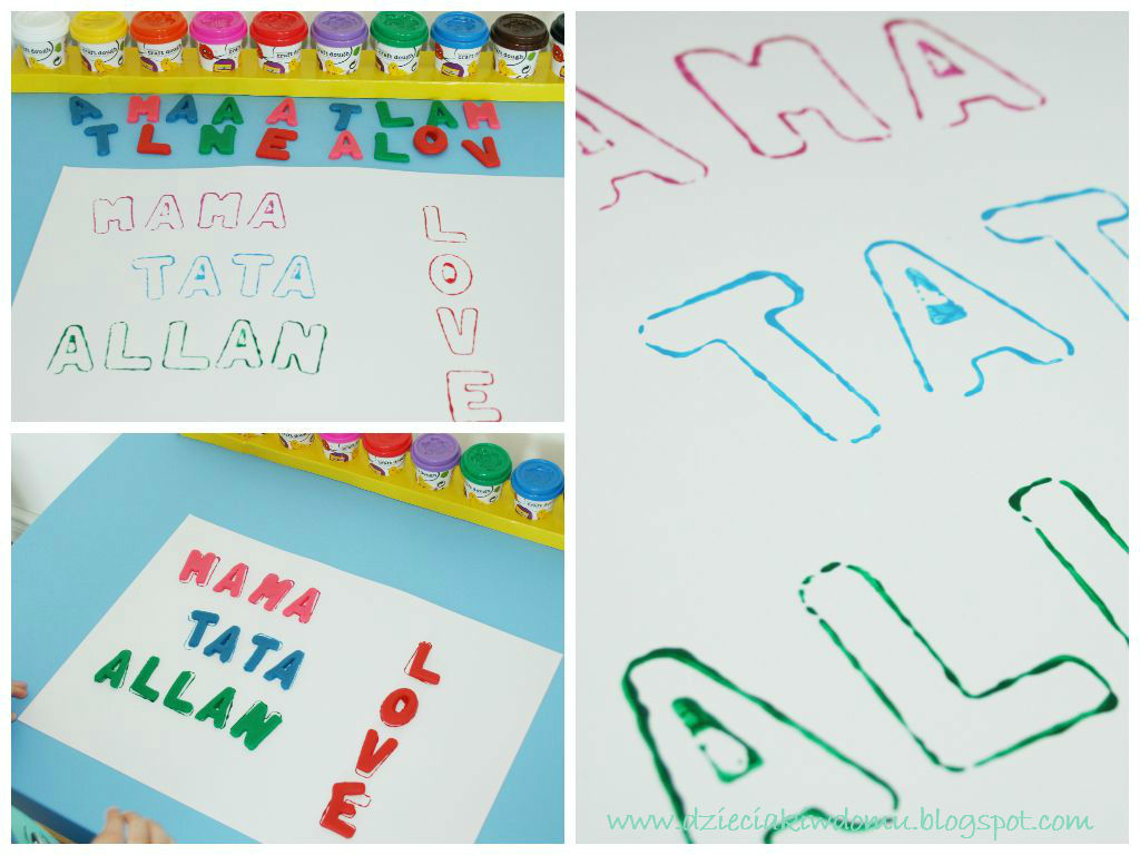 dopasowywanie literek z ciastoliny do ich kształtów - kreatywna zabawa językowa dla dzieci