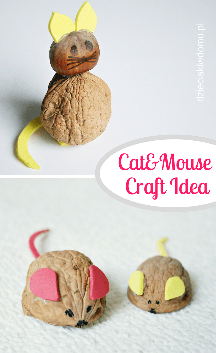 cat&mouse craft idea / walnut craft
