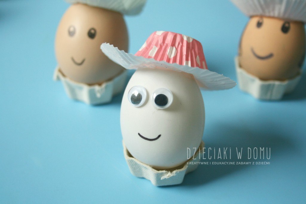 pomysł na pisanki - jaja w kapeluszu