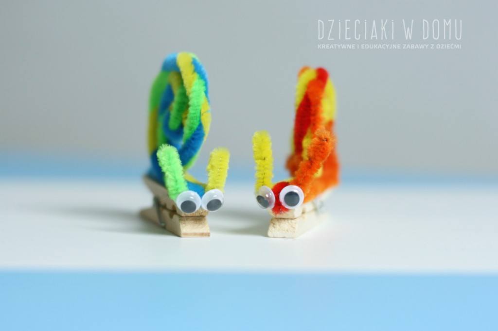 kreatywny ślimak z klamerki - praca dla dzieci