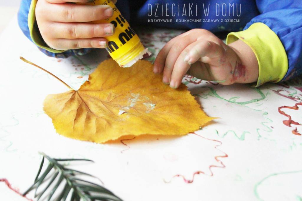 jesienna kompozycja - praca plastyczna dla dwulatka