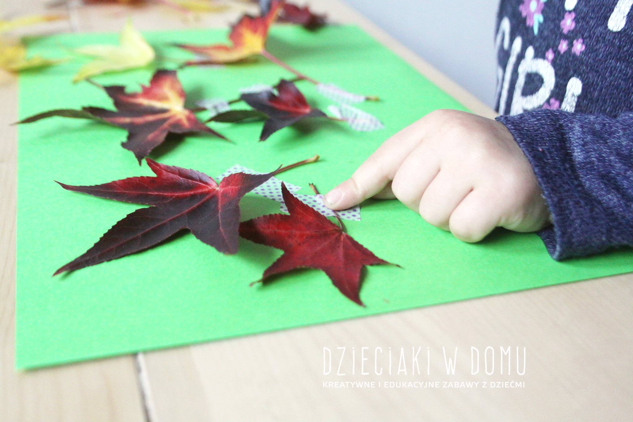 Jesienna kompozycja z liści - praca plastyczna dla najmłodszych dzieci