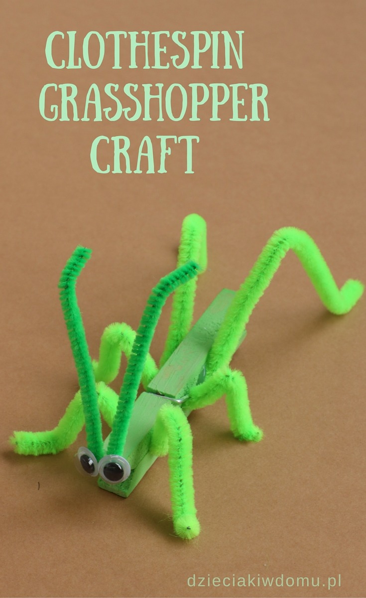 clothespin grasshopper craft fot kids 