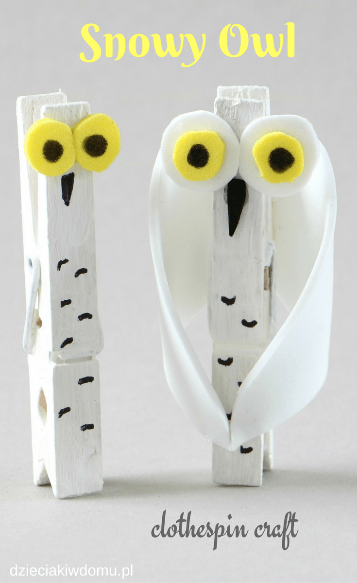 snowy owl clothespin craft (1)